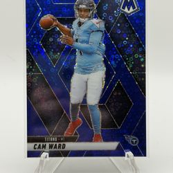 2025 Mosaic No Huddle Cam Ward Blue Disco Rookie /99