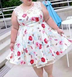 Torrid floral print illusion dress
