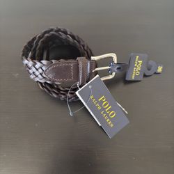 Brand New Polo Ralph Lauren Braided Vachetta Leather Belt – Size 36