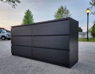 Dresser Espresso Black Color Deep Drawers. 
