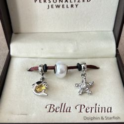 Charm Jewelry, Bella Perlina Jewelry - Dolphin and Starfish