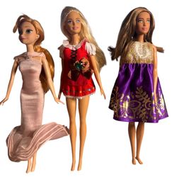 3 Barbie Mattel 2012-2015-2016 no original box or clothes   T-33