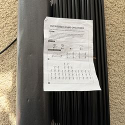 Oversized 9 Cube Shoe Rack Black Metal Fabric Freestanding Organizer