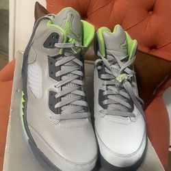 Air Jordan 5 Retro “Green Bean” (Silver / Neon Green)
