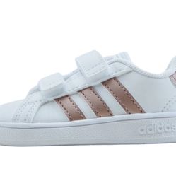 Adidas Grand Court I Kids Sneakers White Rose Gold Size 7K