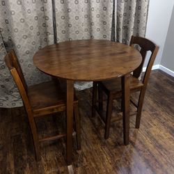 Foldable Breakfast Table with 2 Chairs