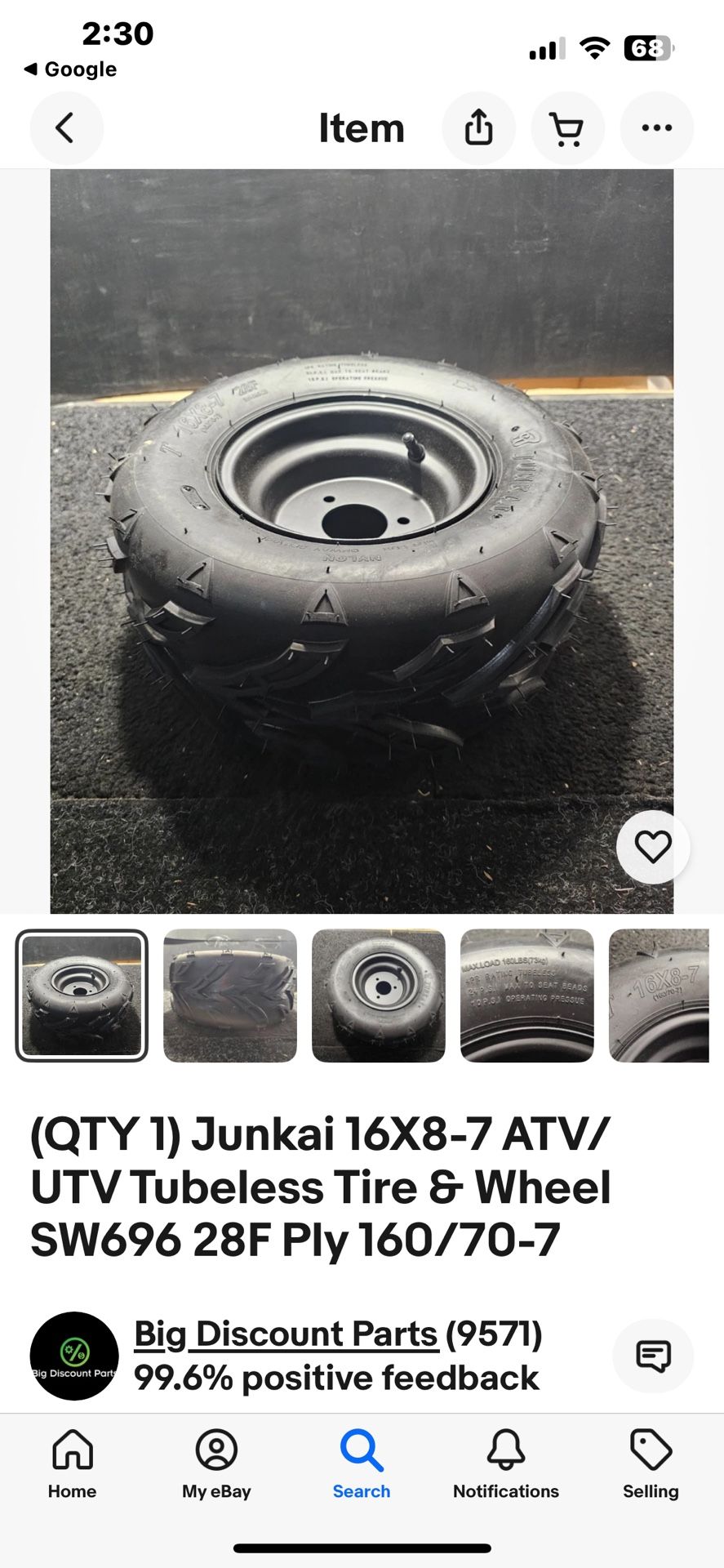 16x8-7 New (2) UTV/ATV Tires Save $