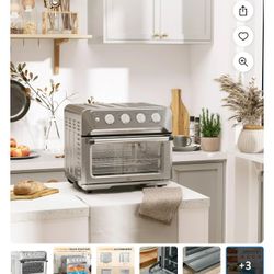 Air Fryer Toaster Oven 21QT 7-In-1 Convection Oven Countertop Warm Broil Toast Bake and Air Fry 4 Accessories Included 1800W Stainless Steel Finish

