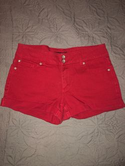 Lovesick red denim shorts