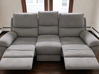 Bob's Furniture Gray Reclining Sofa