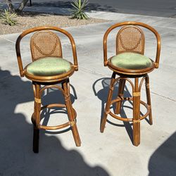 Vintage Rattan Bar Stools