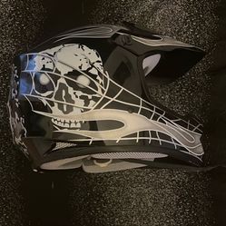 Black and Silver Skull Helmet 