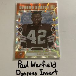 Paul Warfield Cleveland Browns Hall of Fame WR Donruss Short Print Insert Card. 
