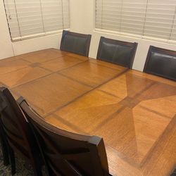 Wood Dining table With 6 Chairs 