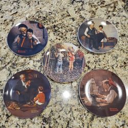 Vintage Norman Rockwell/Irish McCalla Fine China Plates