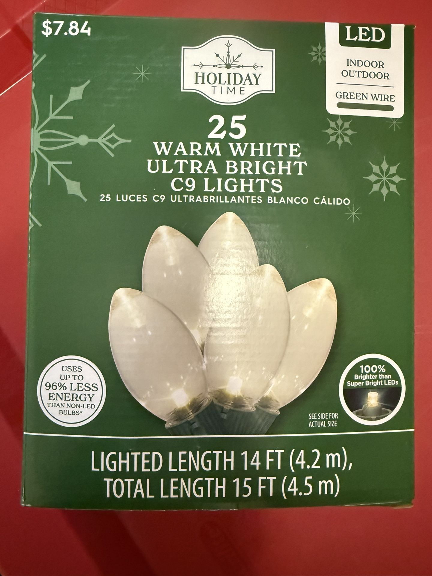 Holiday Time 25 Warm White Ultra Bright C9 Lights