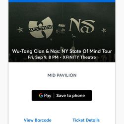 Wu Tang/Nas/Busta Concert Tickets Thumbnail