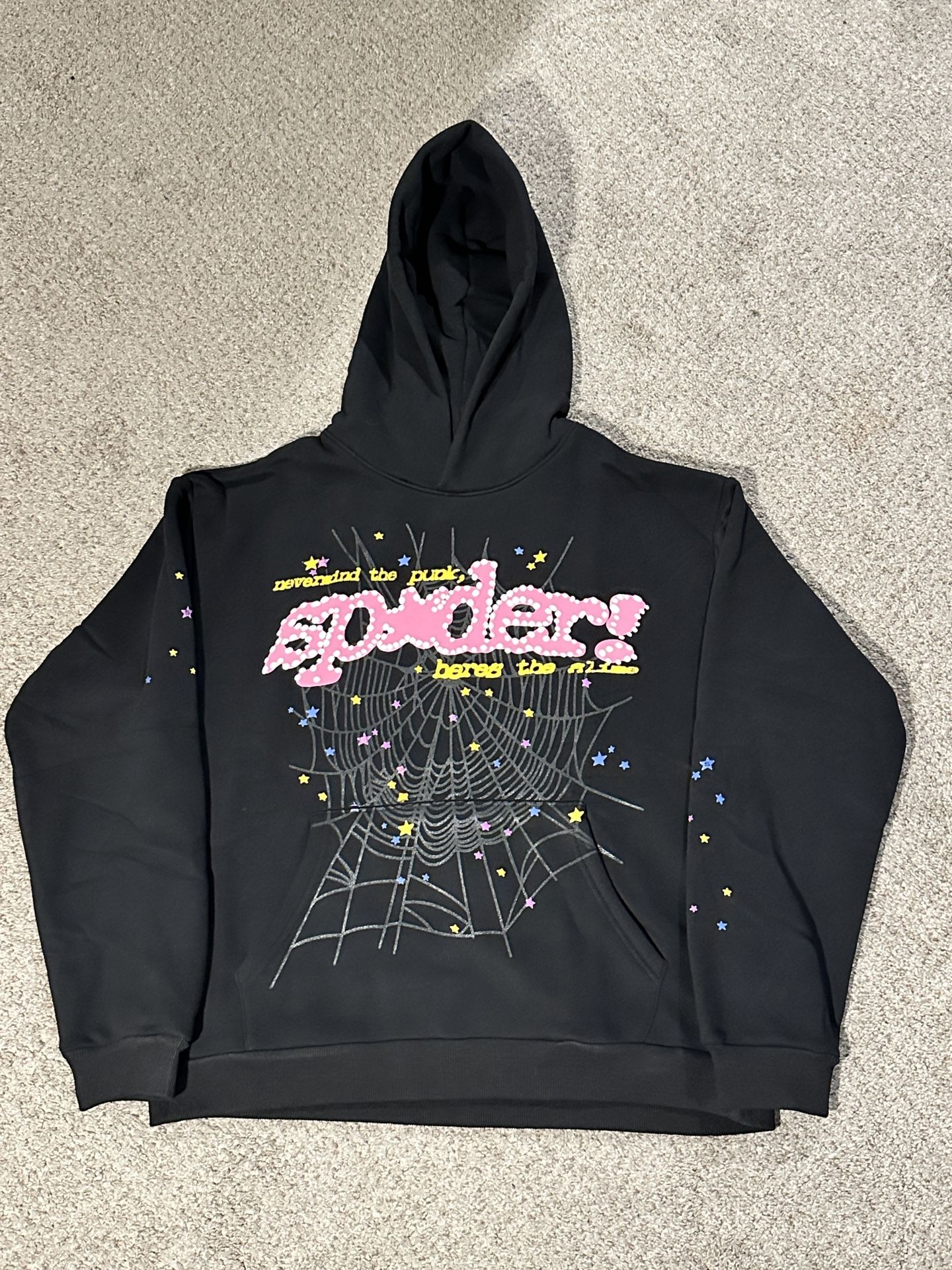 Sp5der Black Hoodie β Size Large