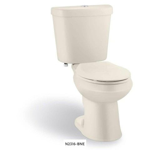2-piece 1.1 GPF/1.6 GPF High Efficiency Dual Flush Elongated Toilet in Bone