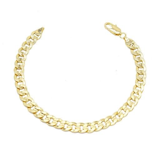 18k Layered Real Gold Filled Cuban Link Anklet Bracelet 10"