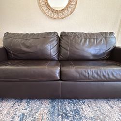 Brown Leather Couch 