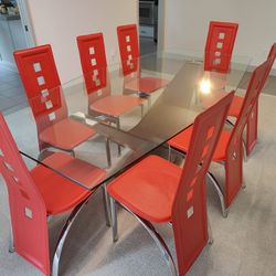 Dania Dining Table, 8 Chairs and Console Table