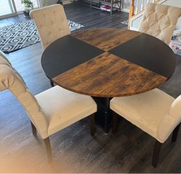 47 inch Round Dining Table with 4 chairs