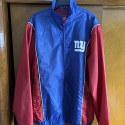 NY Giants Full Zip Windbreaker Jacket - Men's Large