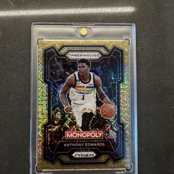 2023-24 Panini Prizm Monopoly Anthony Edwards #52 Gold Millionaire Shimmer 231/500