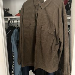 H&M Green Corduroy Shirt Jacket 2XL 