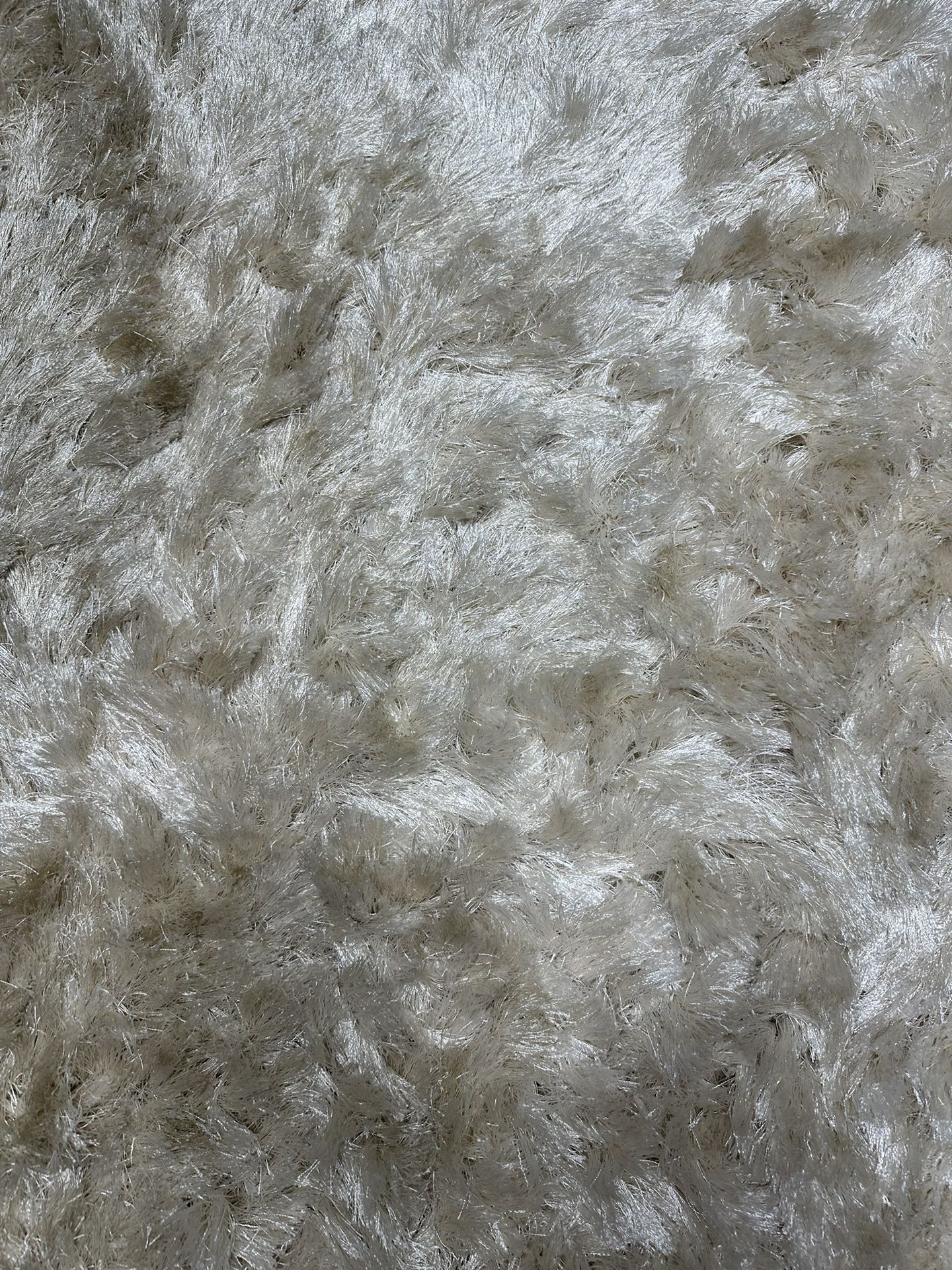 Silky texture shag rug 5’x7’ color: Ivory 