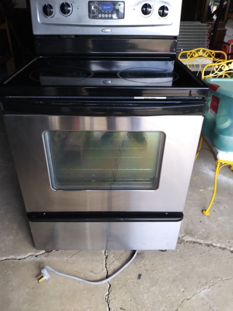Whirlpool stainless steel glass top electric stove