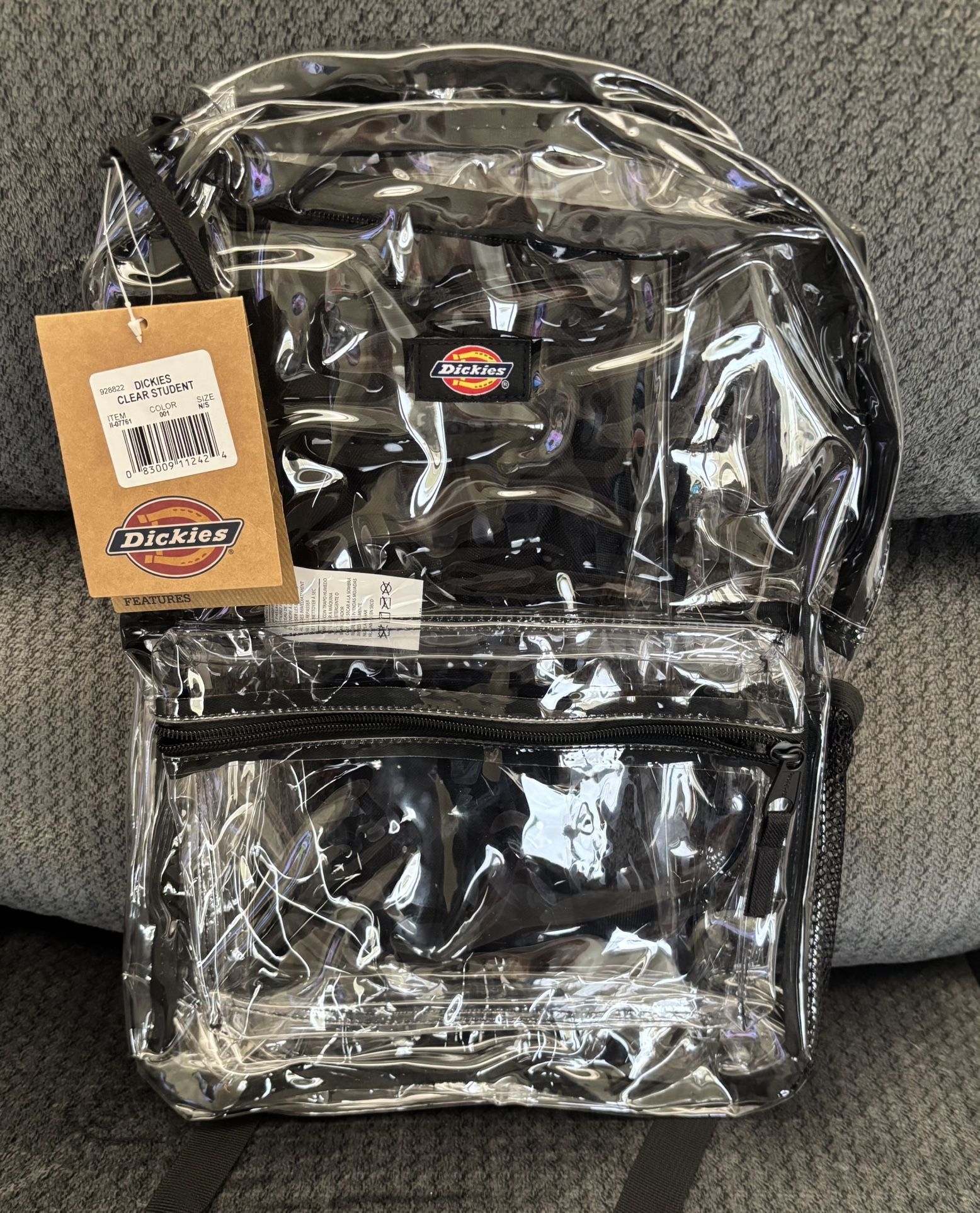 New Dickies Clear Backpack With Black Straps