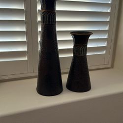 Metal Accent Vases Or Big Large Candlesticks
