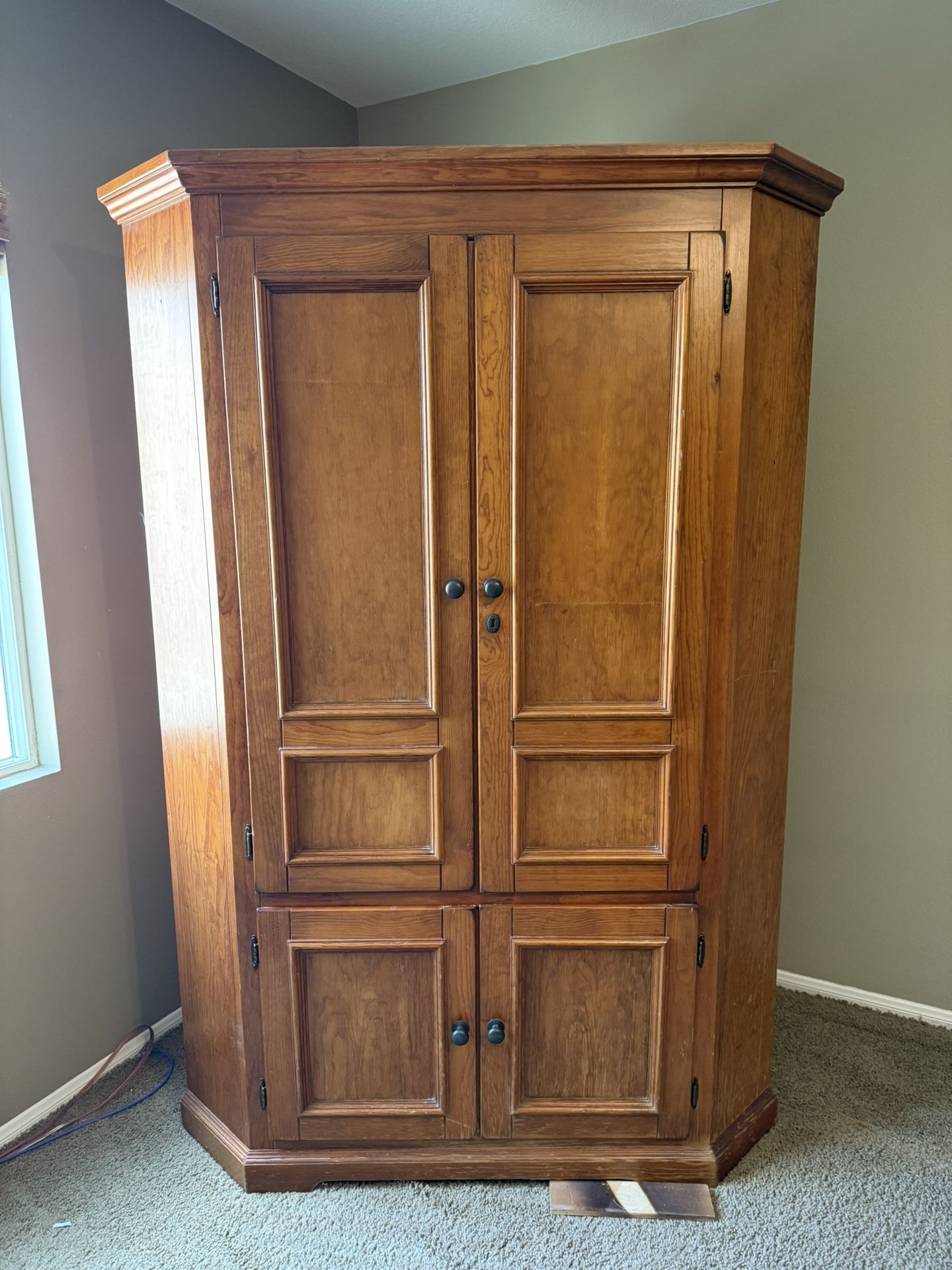 Solid Wood Desk/Armoire
