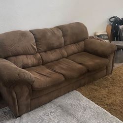 Nice 3 Seater Brown Couch 