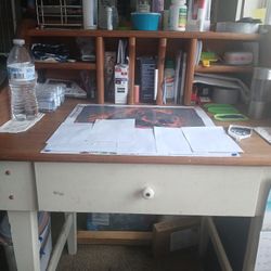 Vintage Wooden Desk. Needs A Little Tlc