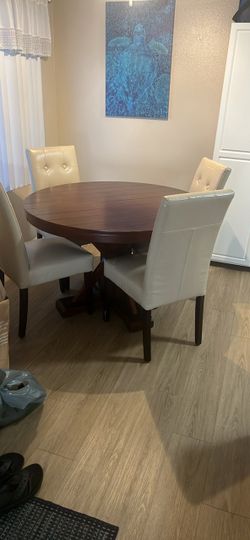 FREE wood Dining Table with 4 Chairs & leaf