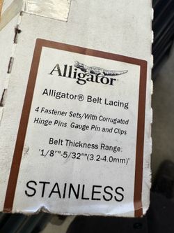 Alligator belt lacing