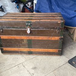 Antique Wooden Trunk 