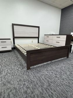 BRAND NEW MODERN 4-PIECE BEDROOM SET (BED, NIGHTSTAND, DRESSER & MIRROR) AVAILABLE IN KING & QUEEN