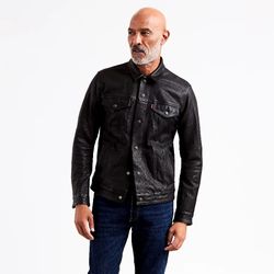 Levi's Leather Trucker Jacket Black Size M