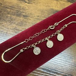 7-8” Yellow Gold over Sterling Silver Bracelet/Anklet