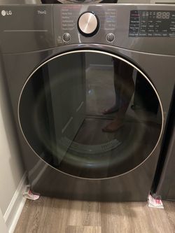 LG Front Load Washer & Electric Dryer Set – Black Steel – Smart WiFi