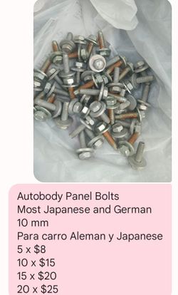 M6/20 10 Mm Head Bolts/Washers Autobody