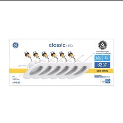 (6-Pack) GE Classic LED 5" or 6" 65W Soft White Dimmable Recessed Retro Fit -New