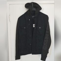 Men's Hollister Jacket Large Denim Mixed Media New