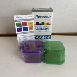 Efficient Nutrition Portion Control Containers Kit 7pc. Set with Bonus Guide