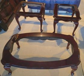 3 Piece Coffee Table & 2 End Table with Glass Included (Pre-Owned)