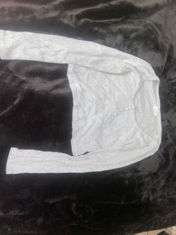 Grey cropped long sleeve shirt size M